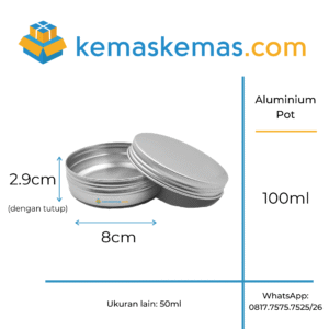 Pot Jar Aluminium 100ml – Best Jar Kaleng Alumunium