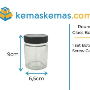 280ml Botol Toples Kaca Round Screw Cap / Jar Kaca Bulat + Tutup