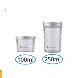 Toples Kaca Selai Round Jar Motif + Tutup Tin Alumunium