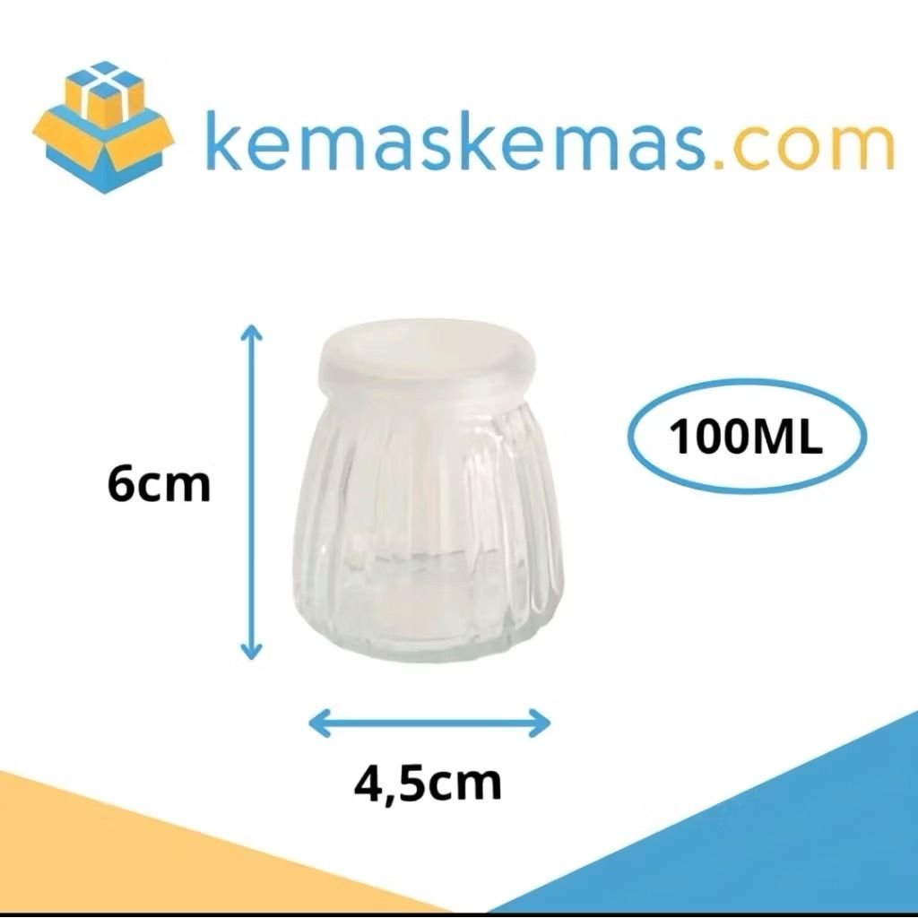 Botol Kaca Puding Bergaris Susu Yoghurt + Tutup Lid Plastik - WhatsApp Image 2026-05-12 at 15.07.15