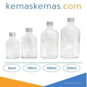 Botol Kaca Kombucha Glass Bottle Gepeng Premium + Tutup