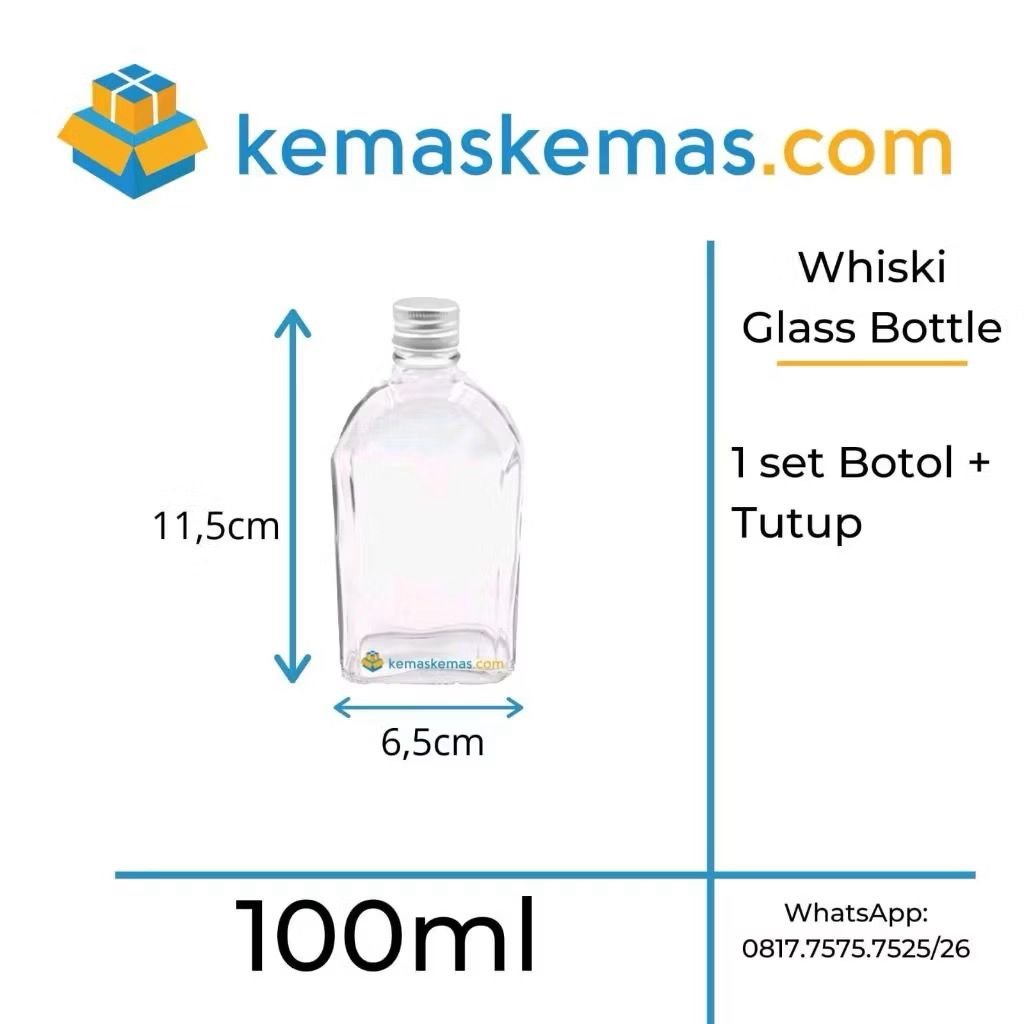 WhatsApp Image 2026-05-19 at 14.16.10 Botol Kaca Whiski Gepeng Bening/ Glass Clear Bottle + Tutup Aluminium - WhatsApp Image 2026-05-19 at 14.16.10