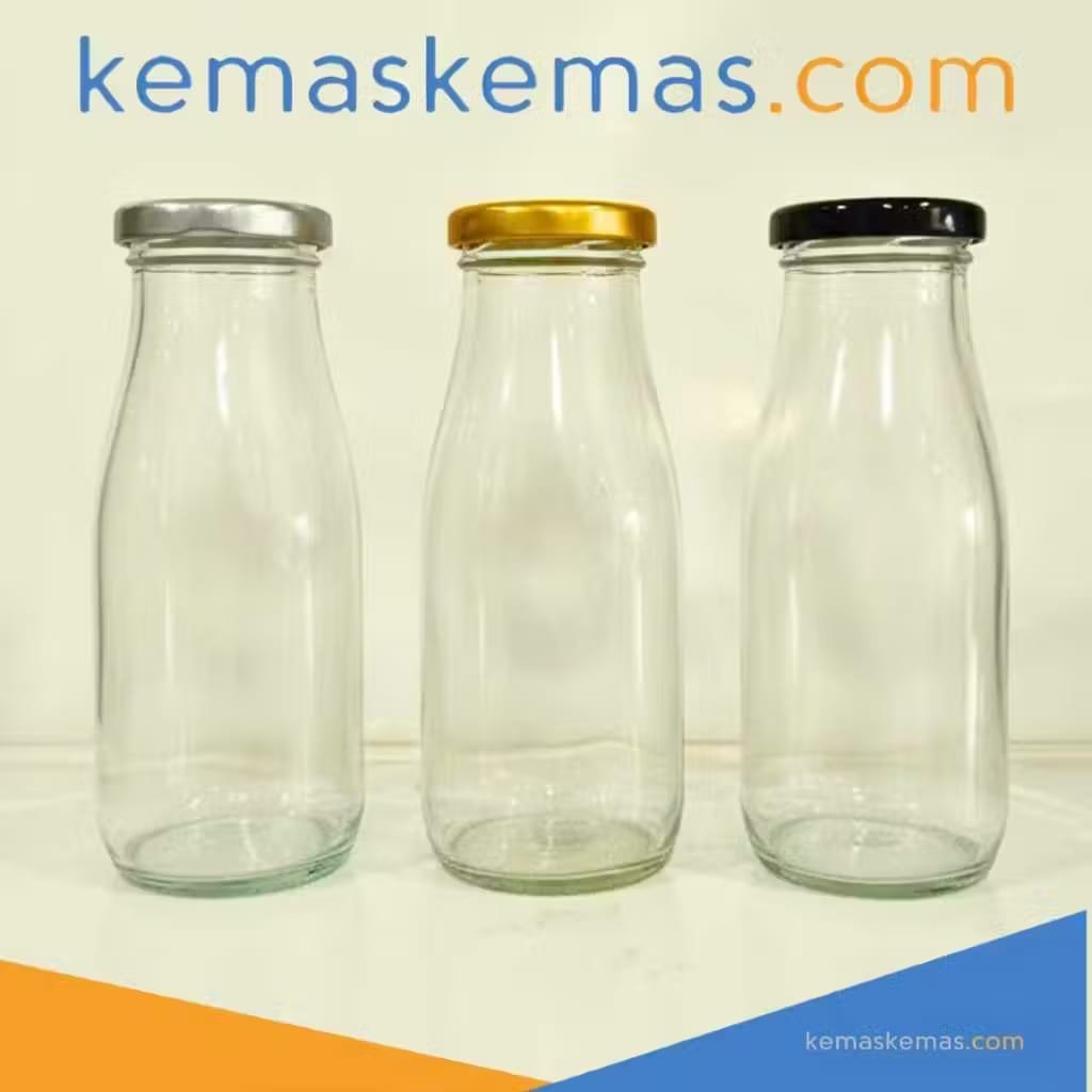 330ml Botol Kaca Jus Square + Tutup | Glass Milk Bottle | Botol Sirup Kaca - WhatsApp Image 2026-05-19 at 15.59.58