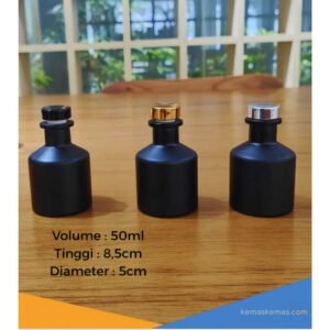 Botol Reed Diffuser Kaca Hitam Matte / Botol Aromaterapi Kaca Tebal Premium