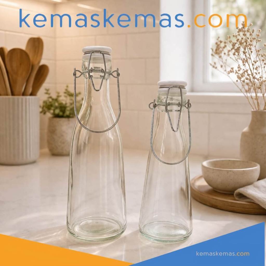 Botol Kaca Swing Round + Tutup Keramik — Premium Ceramic-Top Swing Bottle 500ml/1000ml - id-11134207-822wm-mmv911pthgqta7