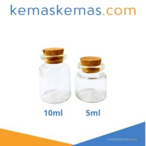 Botol Kaca Kecil Charm Glass Bottle + Tutup Gabus Cork